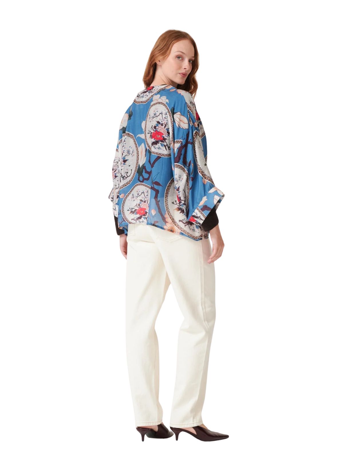 One Hundred Stars Magnolia Plates Kimono Blue