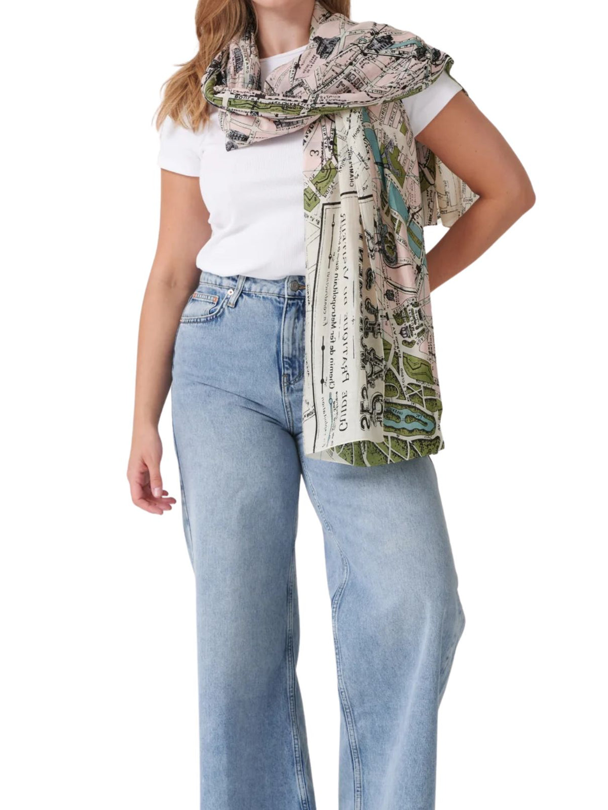 One Hundred Stars Paris Map Scarf