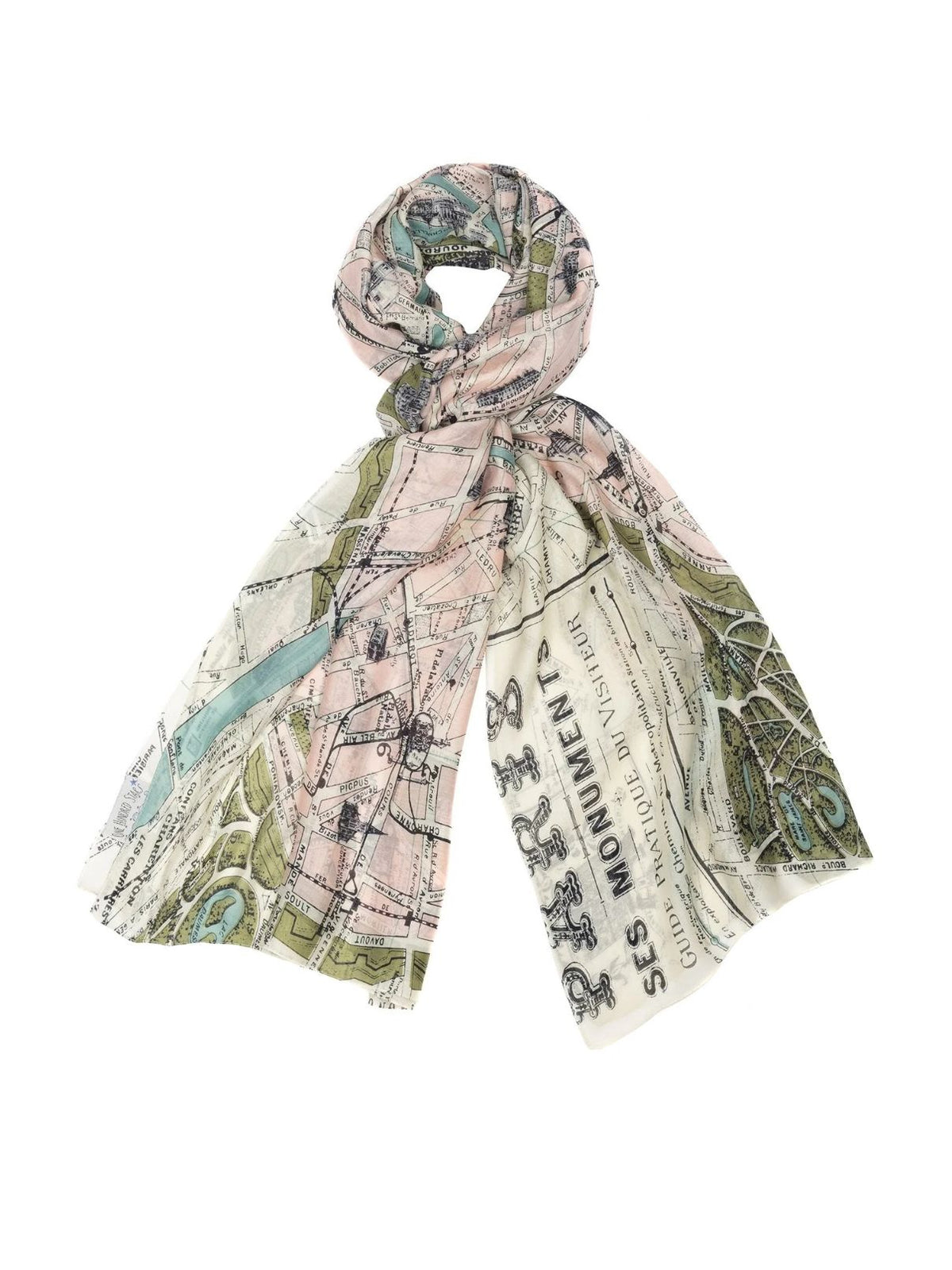 One Hundred Stars Paris Map Scarf