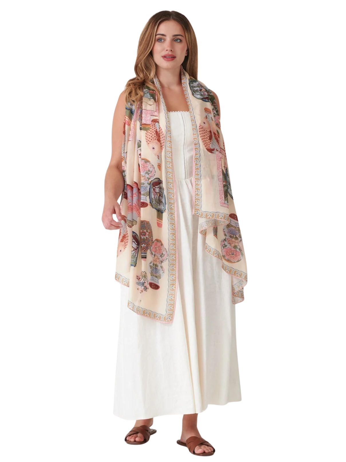 One Hundred Stars Perfume Bottles Scarf in Blush
