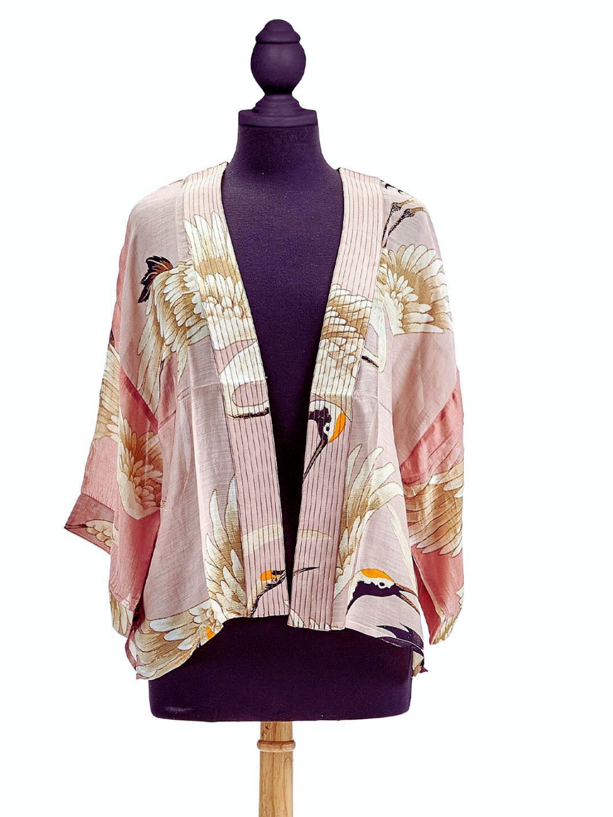 One Hundred Stars Short Heron Kimono in Pink