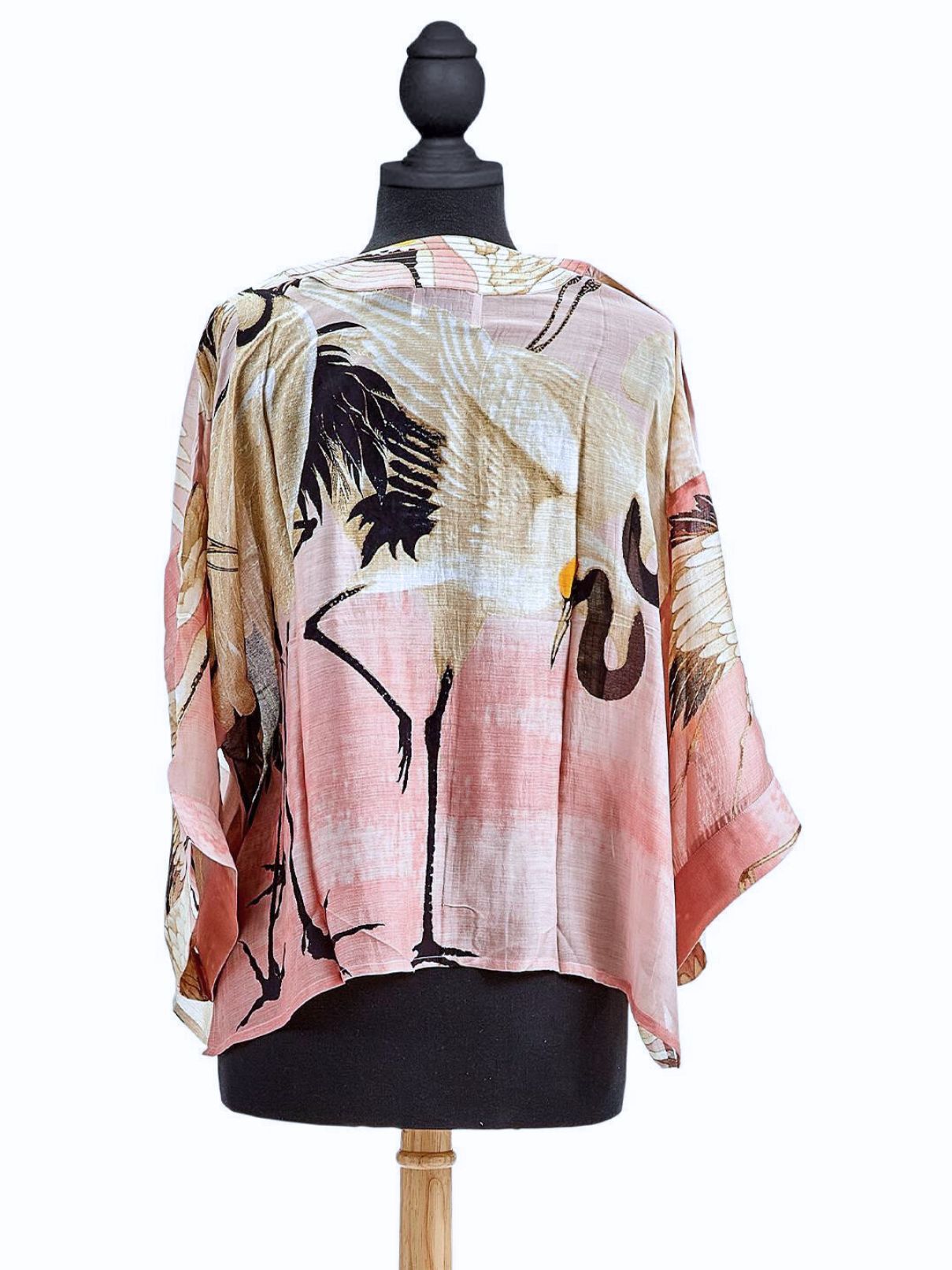One Hundred Stars Short Heron Kimono in Pink