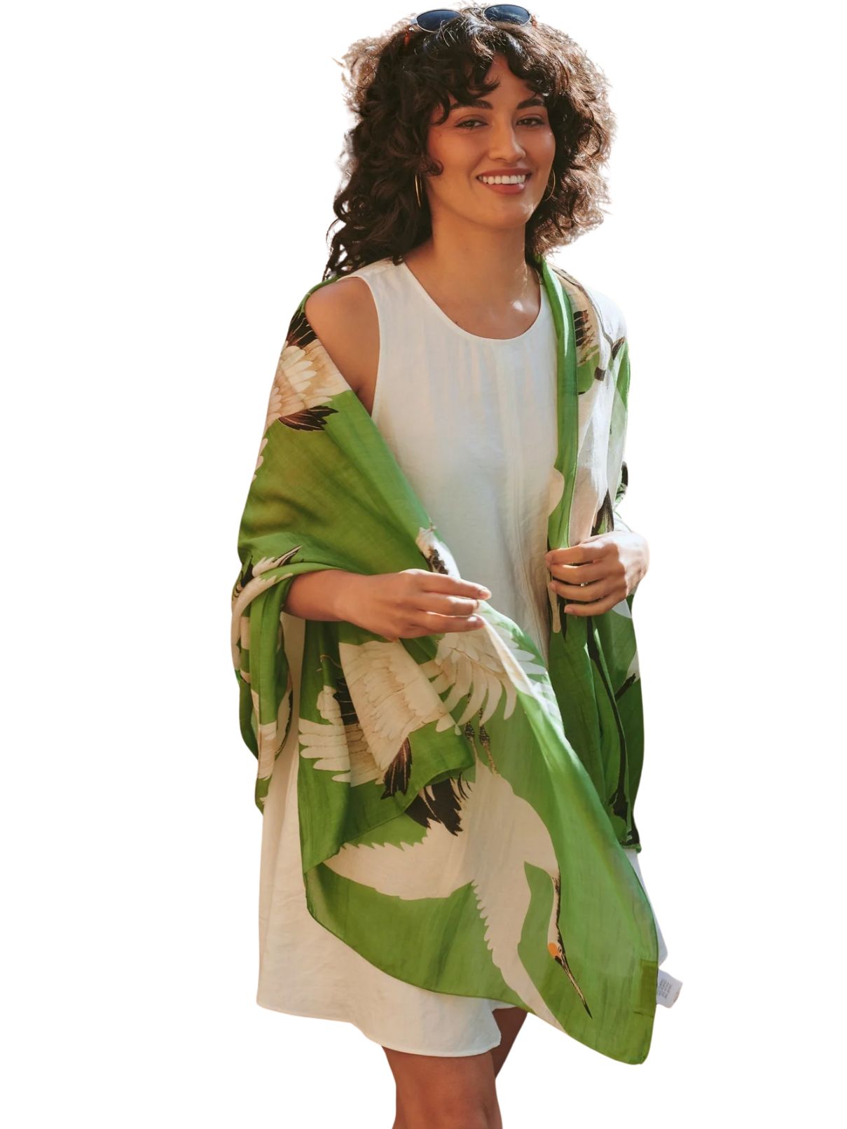 One Hundred Stars Stork Scarf in Pea Green