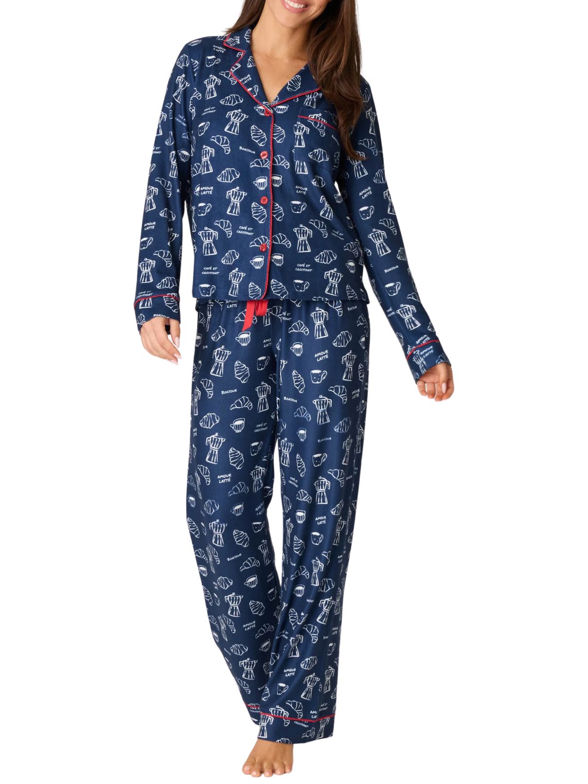 P.J. Salvage Bonjour Babe French Breakfast PJ Set – Deep Navy