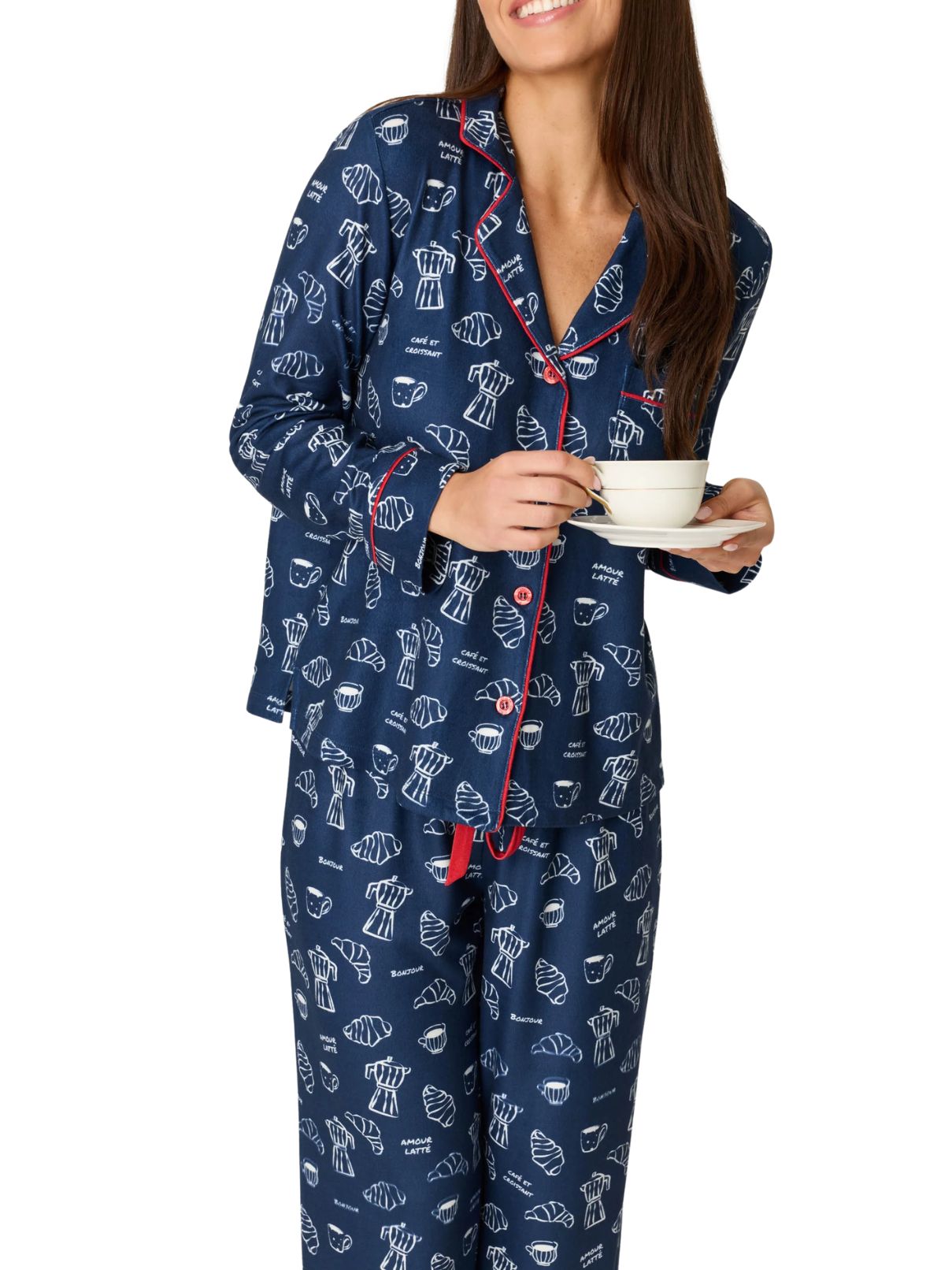 P.J. Salvage Bonjour Babe French Breakfast PJ Set – Deep Navy