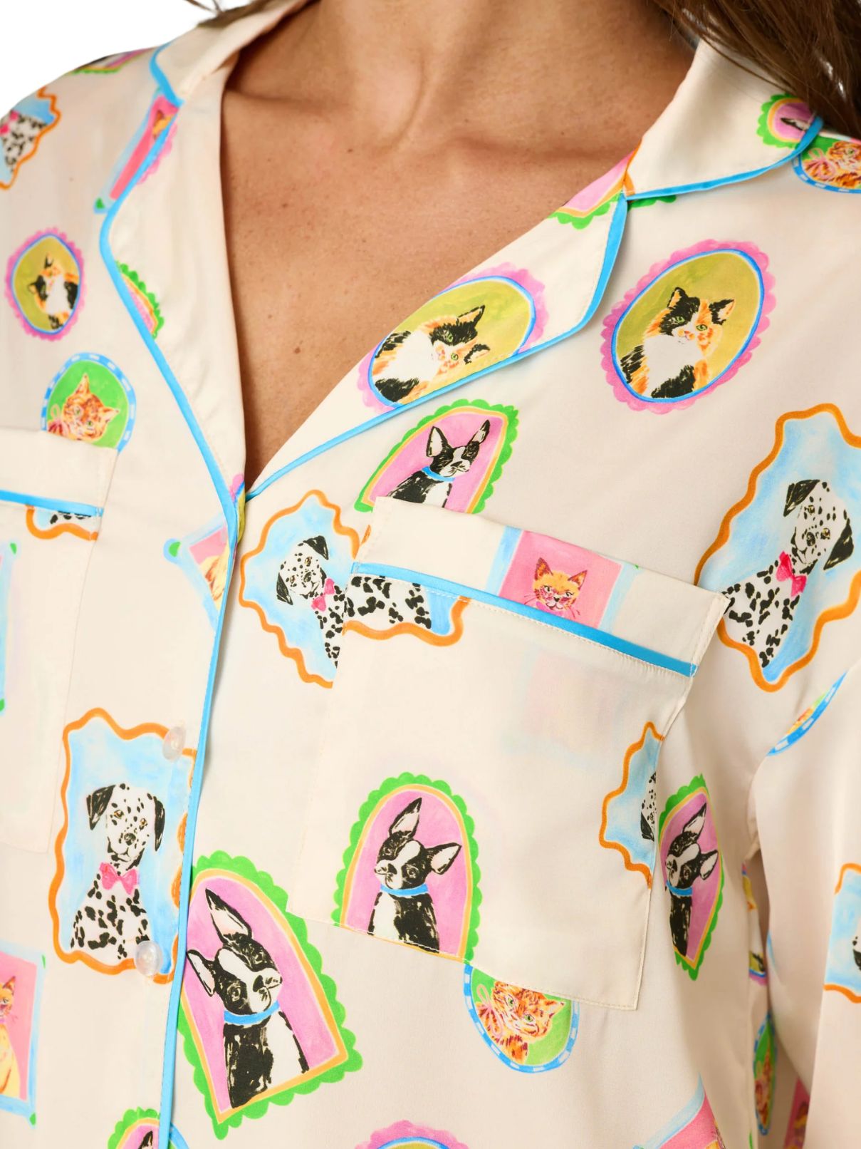 P.J. Salvage Picture Purrfect Pet Portraits Satin PJ Set