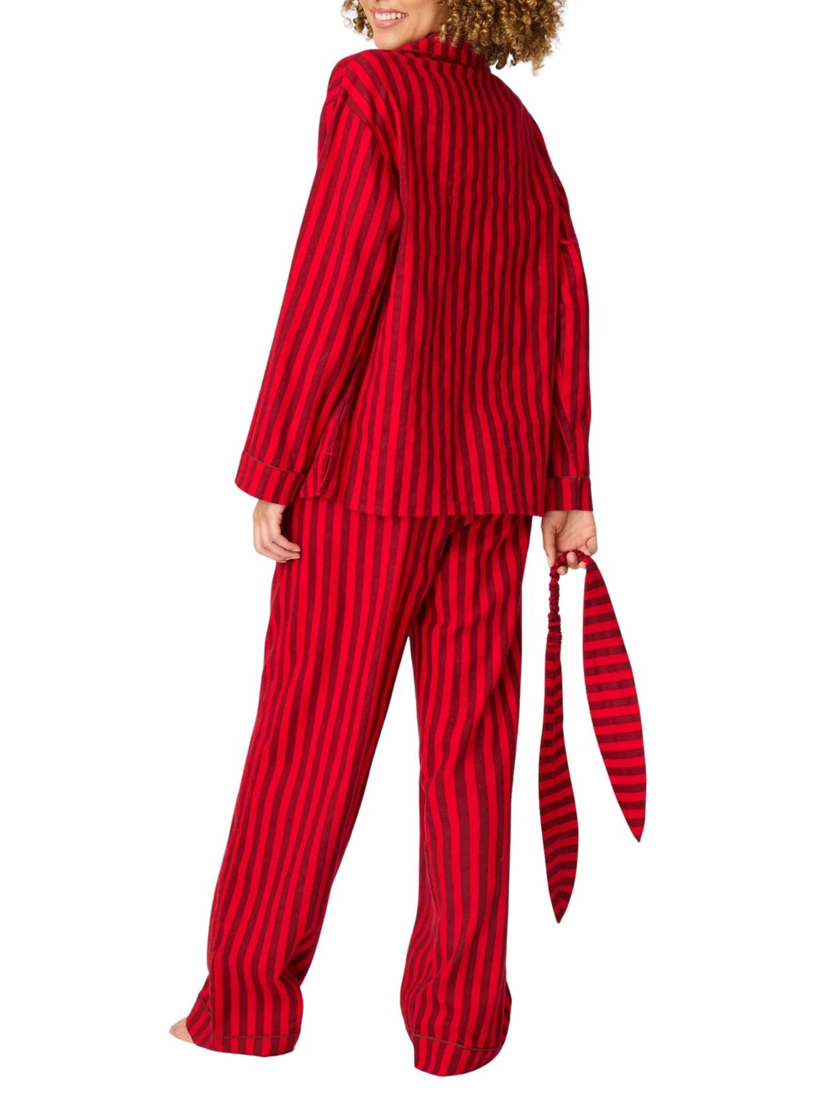 PJ Salvage Bow Icon 3-Piece Flannel Pajama Set in Lipstick