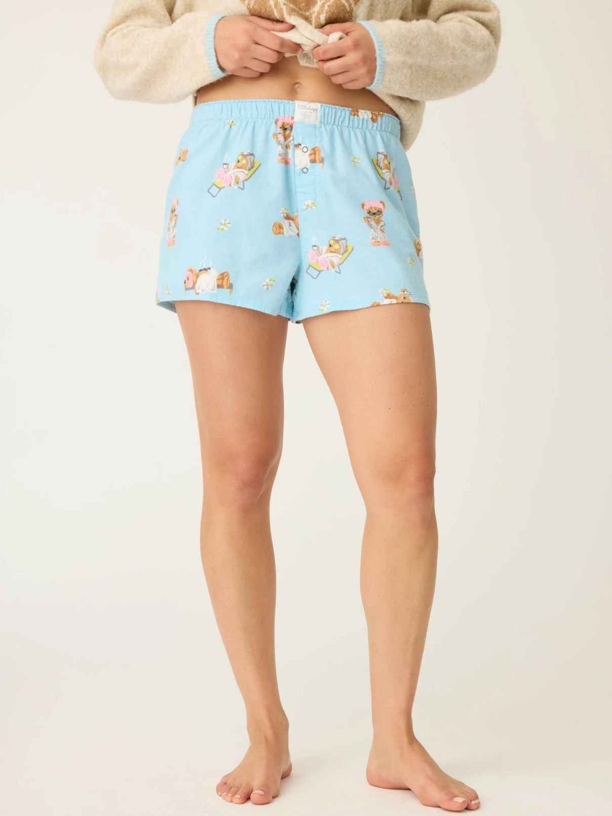 PJ Salvage Flannel Short in Ice Blue