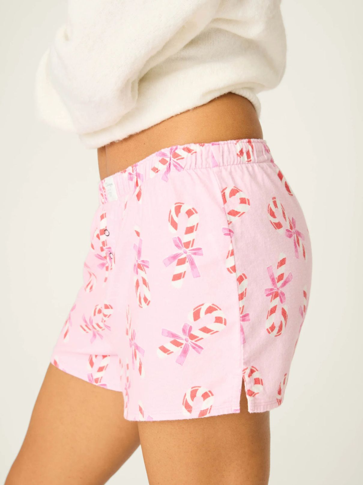 PJ Salvage Flannel Shorts in Baby Pink