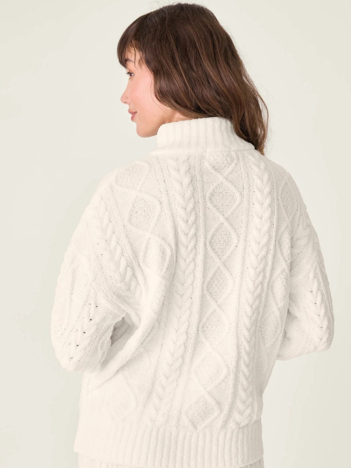 PJ Salvage L/S Cable Crew Lounge Top in Ivory