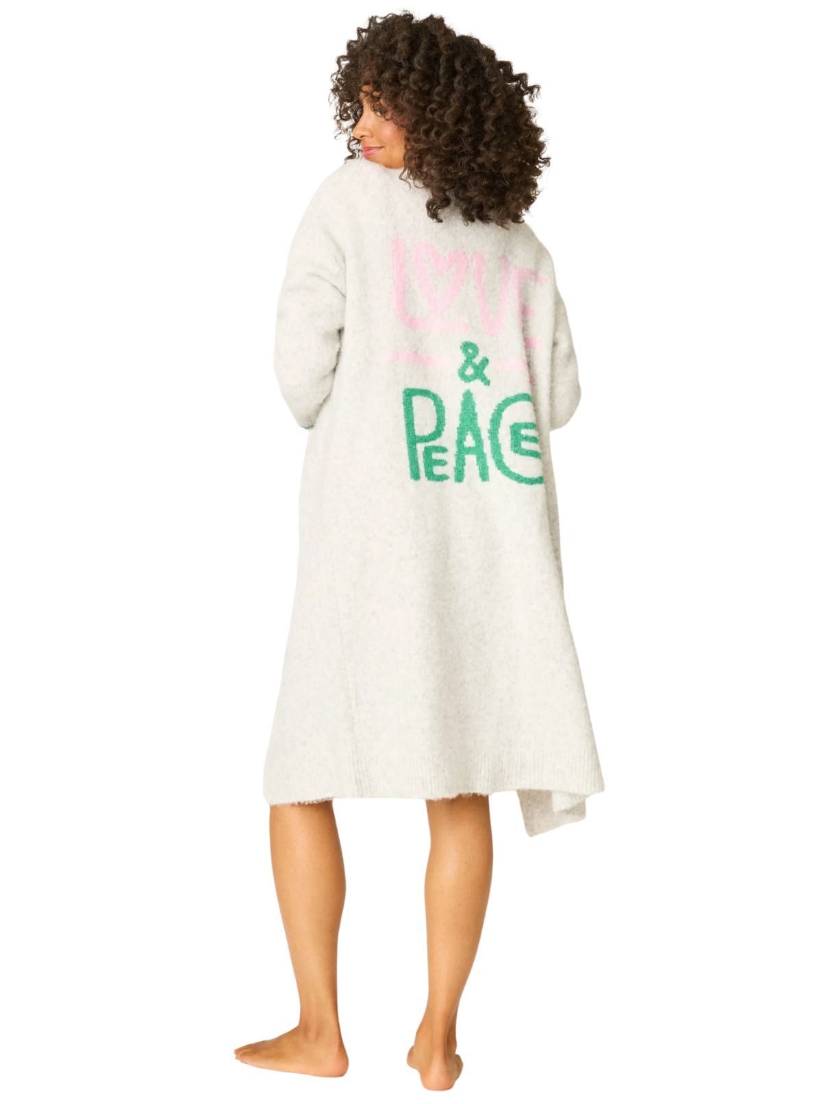 PJ Salvage Love & Peace Snuggle Cardigan in Heather Cloud