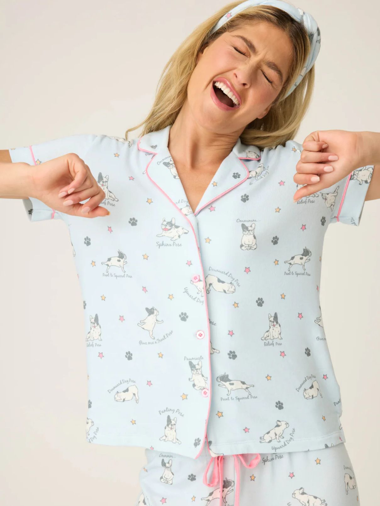 PJ Salvage Set Paws And Breathe in Blue Mist