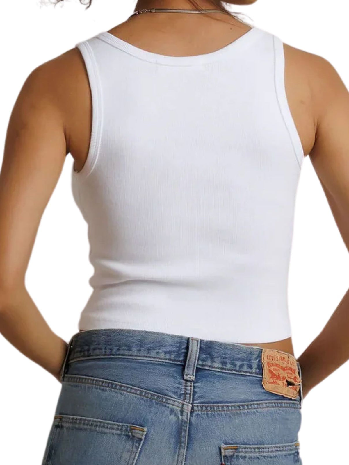 Perfect White Tee Blondie Ribbed Tank Top in White