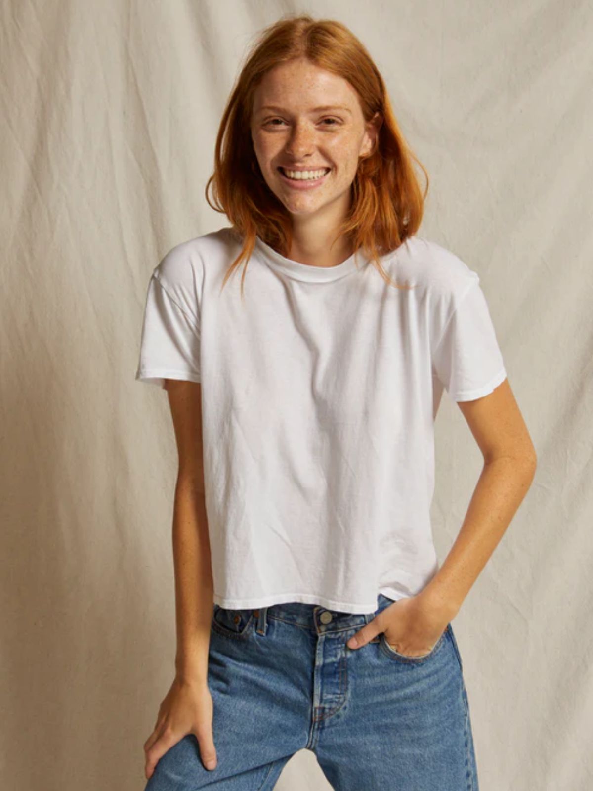 Perfect White Tee Harley Boxy Crew Tee in White