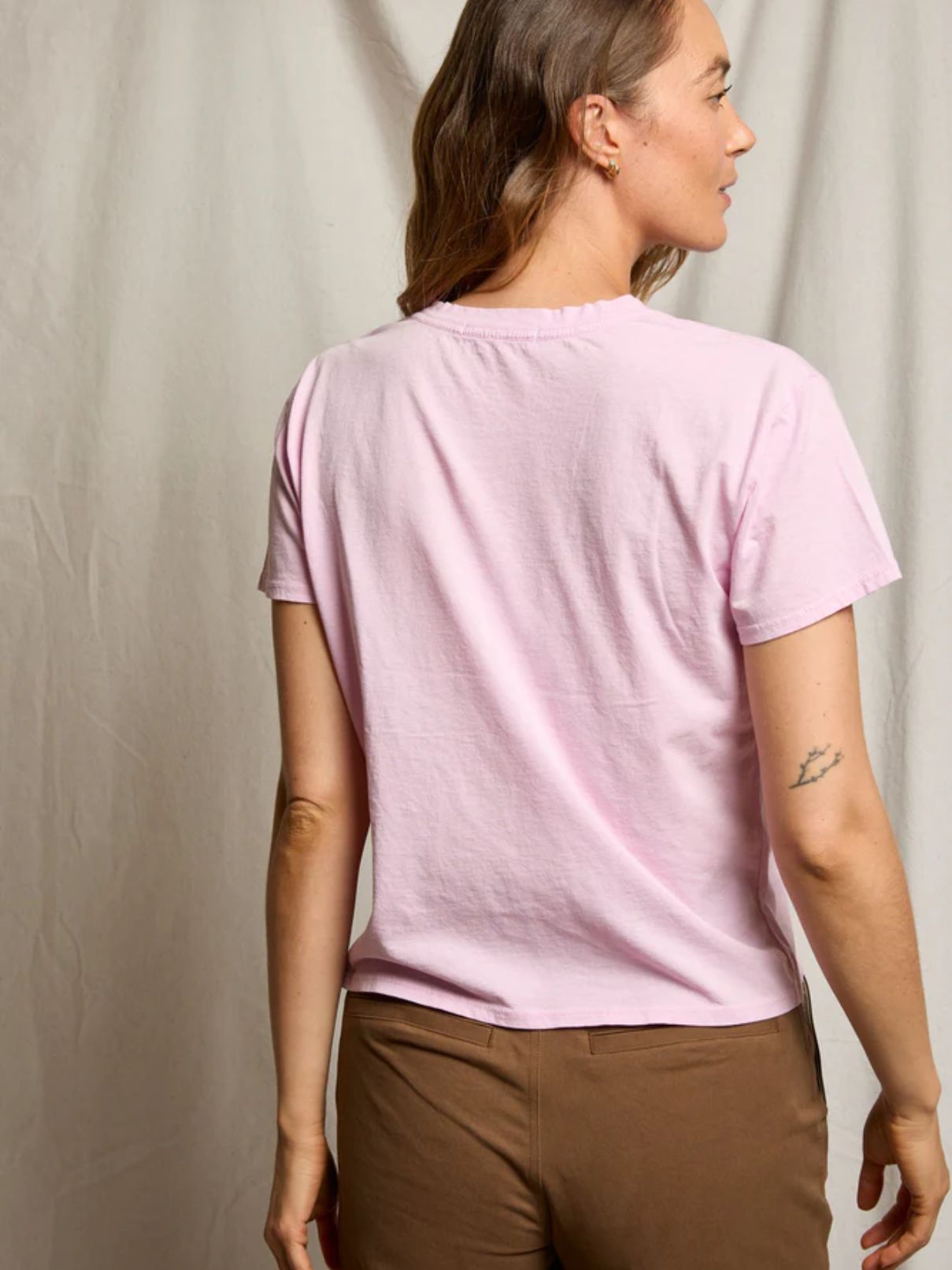Perfect White Tee Harley Boxy Crew in Sugar Pink