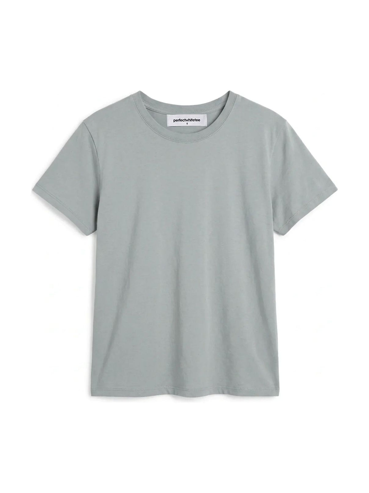 Perfect White Tee Harley Boxy Crewneck Cotton T-Shirt in Griffin Grey