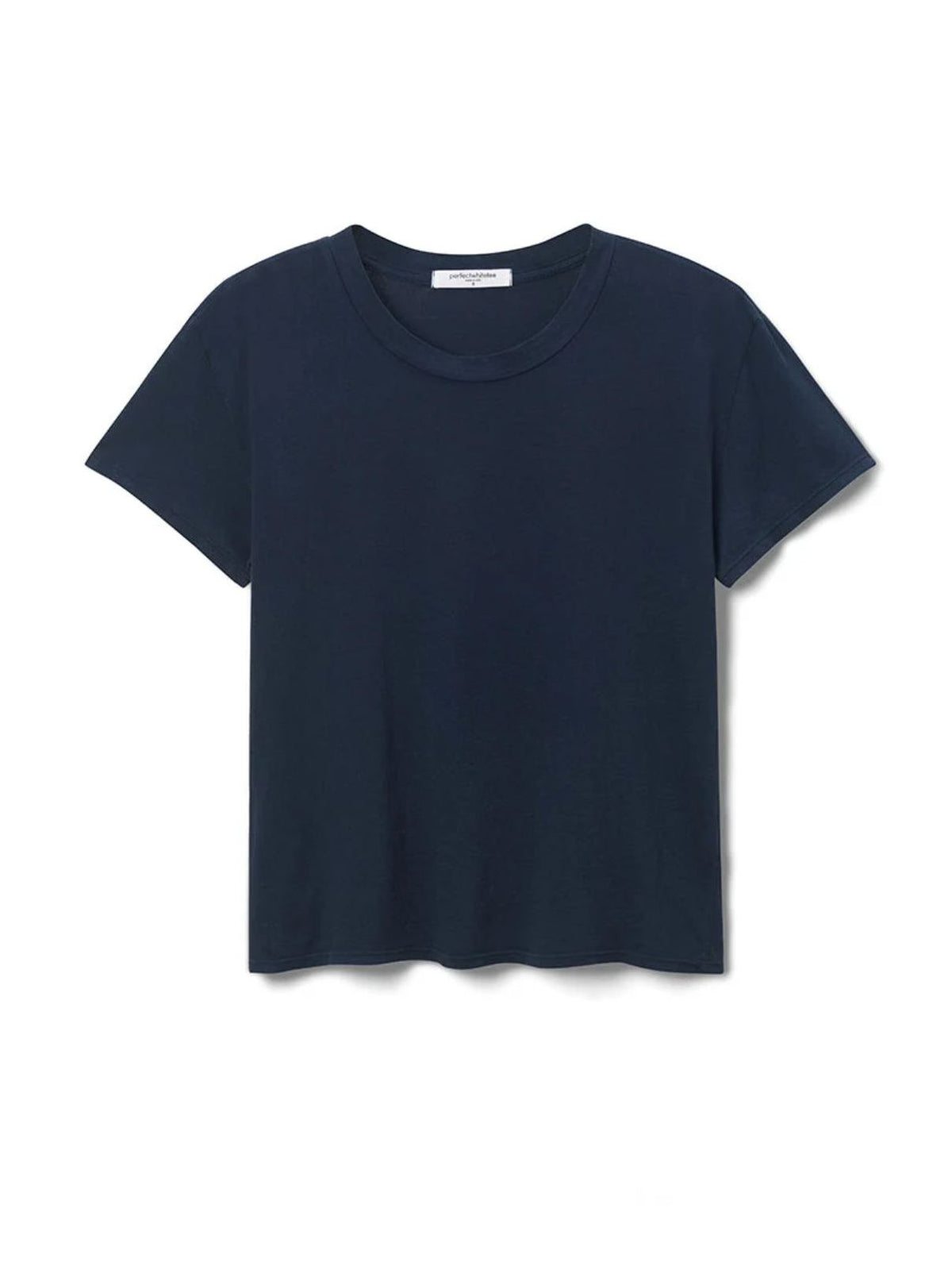 Perfect White Tee Harley Cotton Boxy Crew Neck Tee in Navy