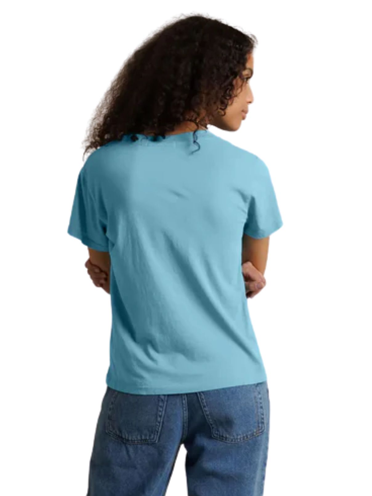 Perfect White Tee Hendrix Cotton Boxy V-Neck Tee – Milky Blue