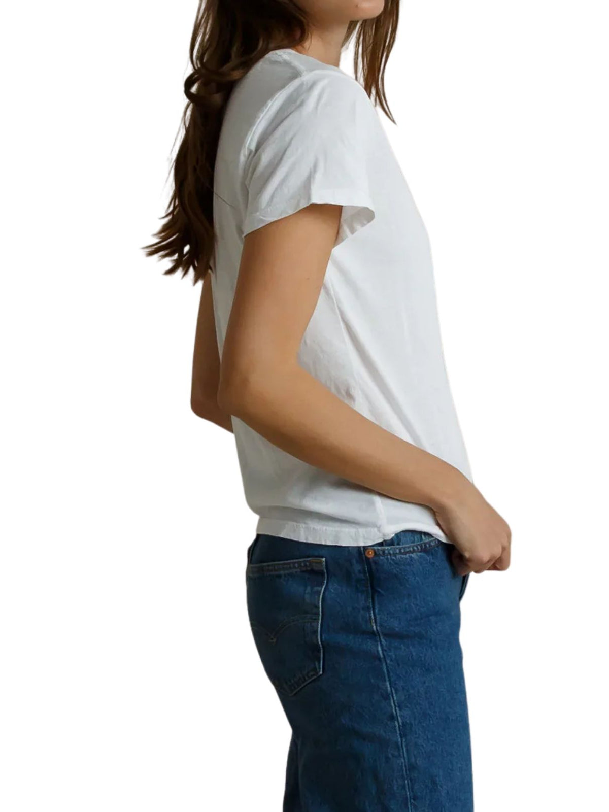 Perfect White Tee Hendrix Cotton Crew Neck Tee in White
