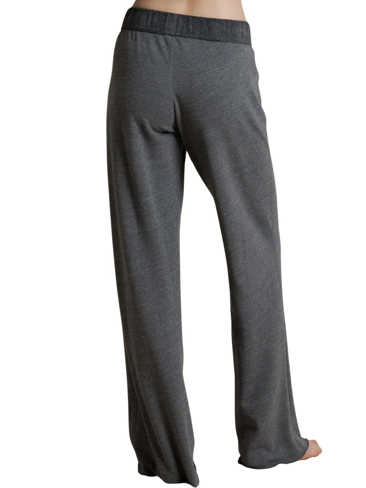 Perfect White Tee Marley Fleece Wide Leg Sweatpant in Dark Heather Grey