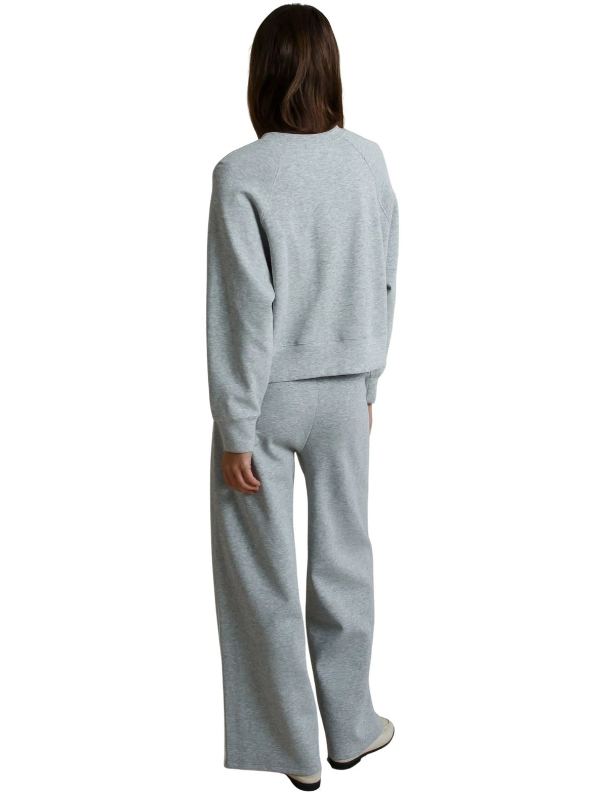 Perfect White Tee Nell Raglan Travel Sweatshirt in Heather Grey