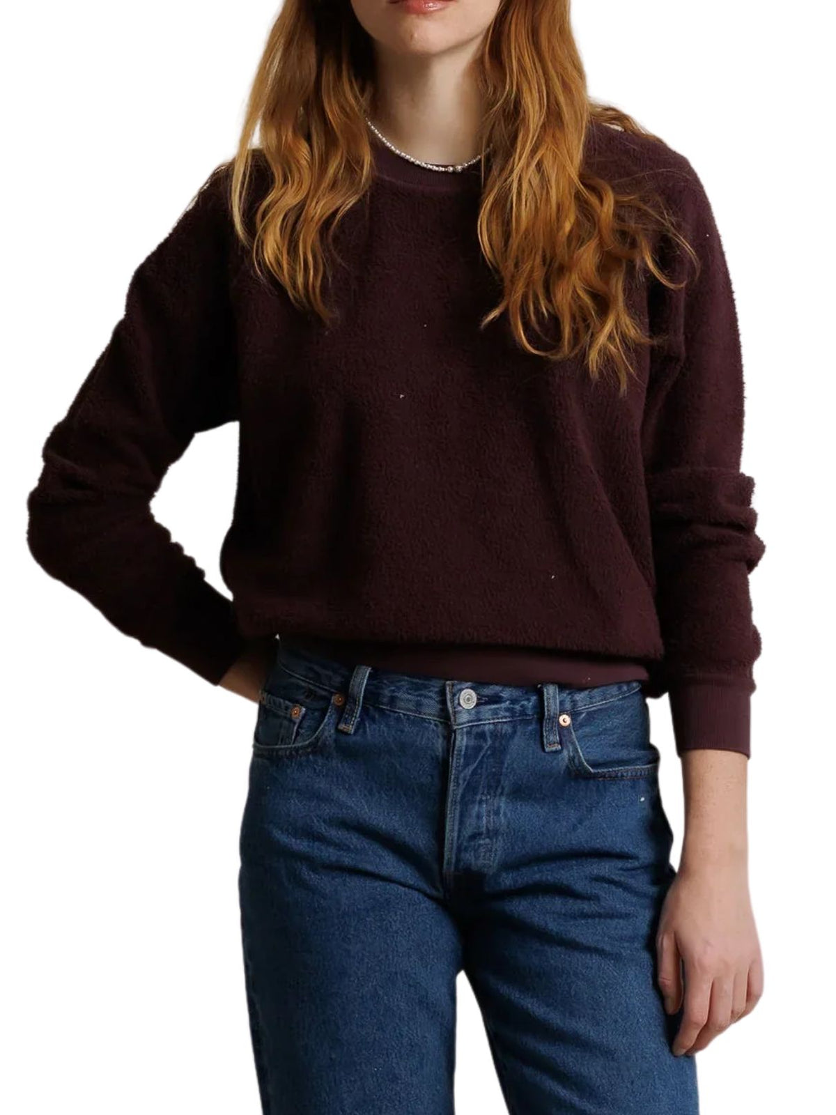 Perfect White Tee Ziggy Cotton Crew Neck Tee in Cherry Lacquer