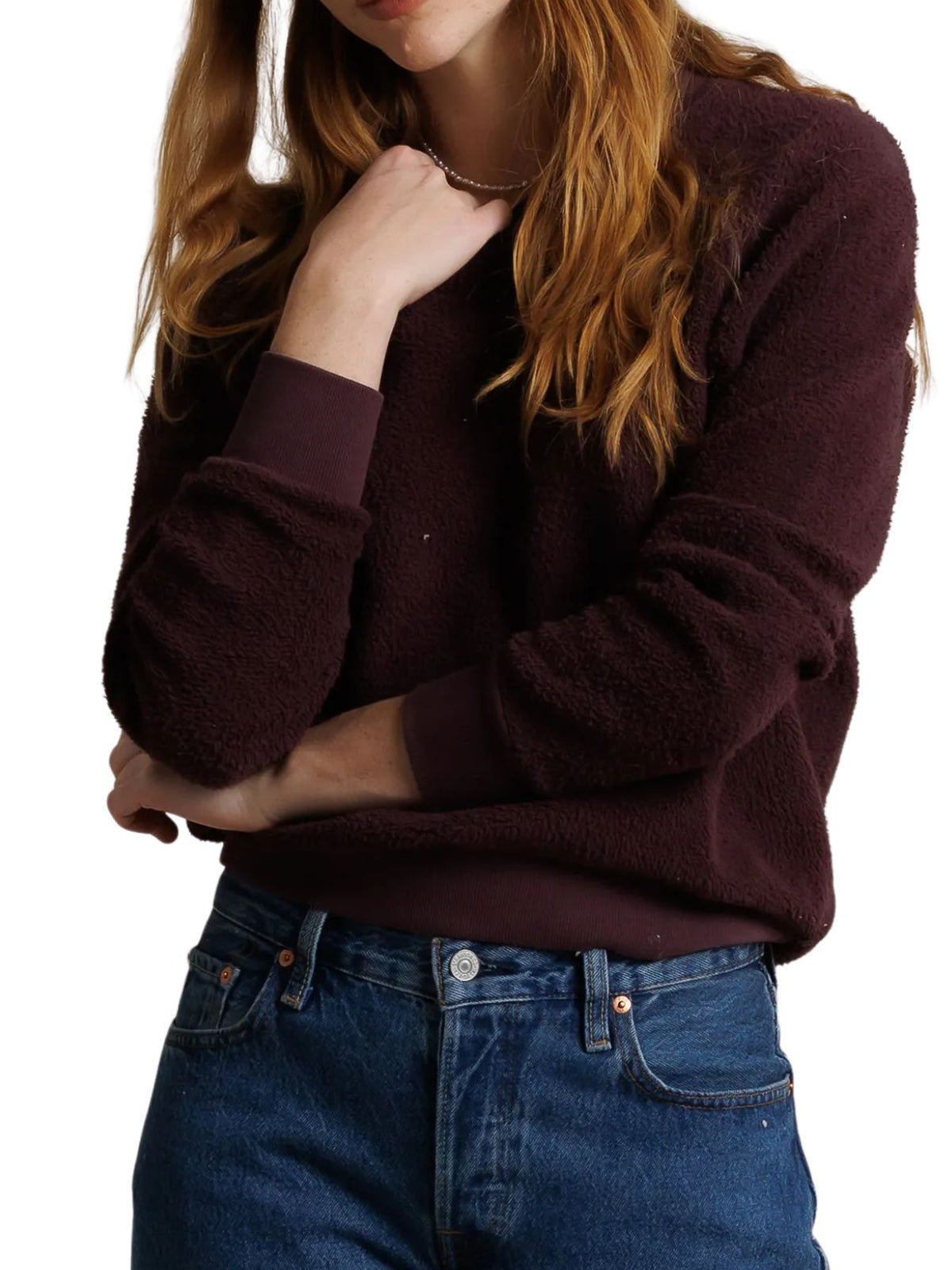 Perfect White Tee Ziggy Cotton Crew Neck Tee in Cherry Lacquer