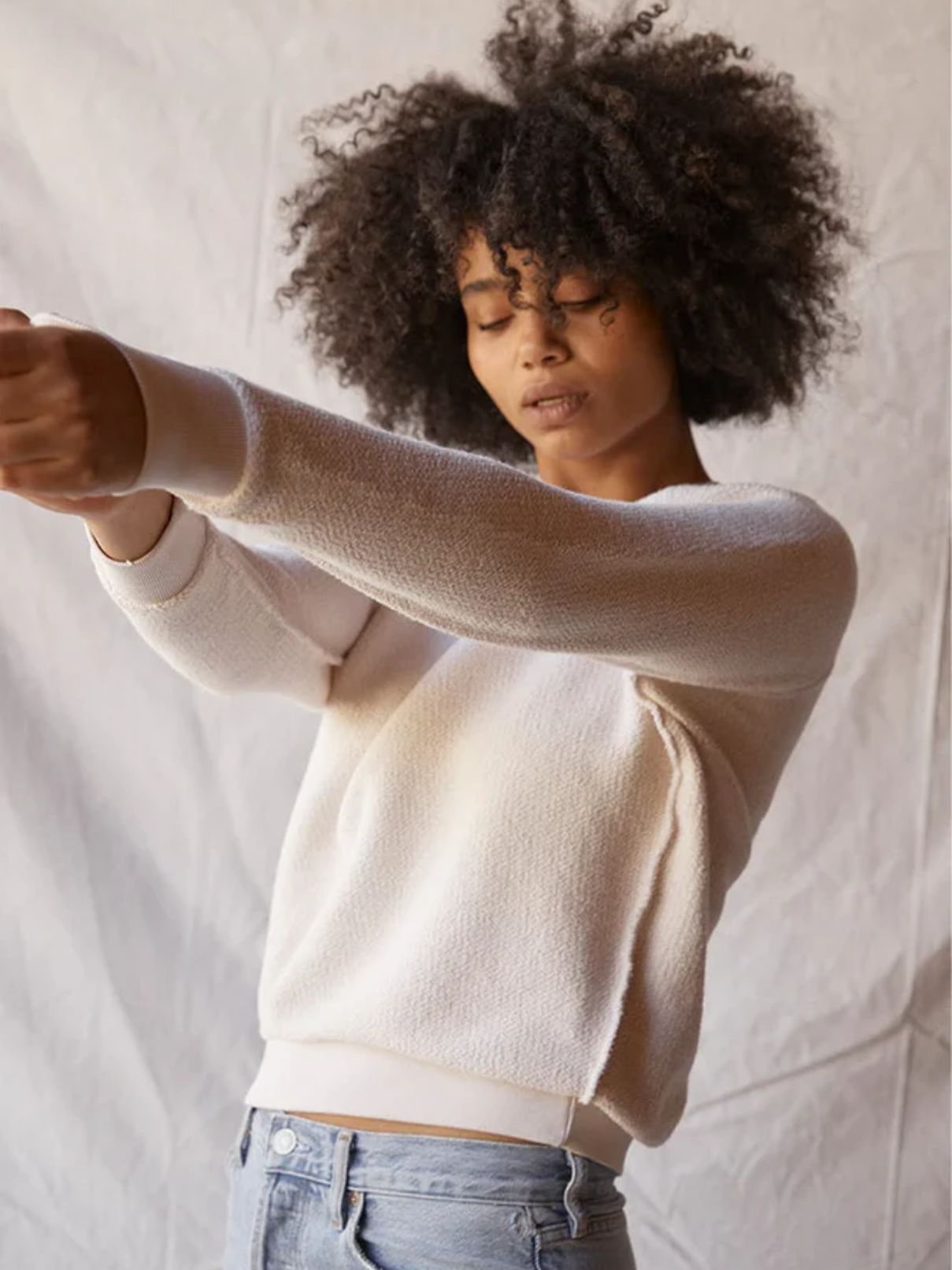 Perfect White Tee  Ziggy Inside Out Fleece in Sugar