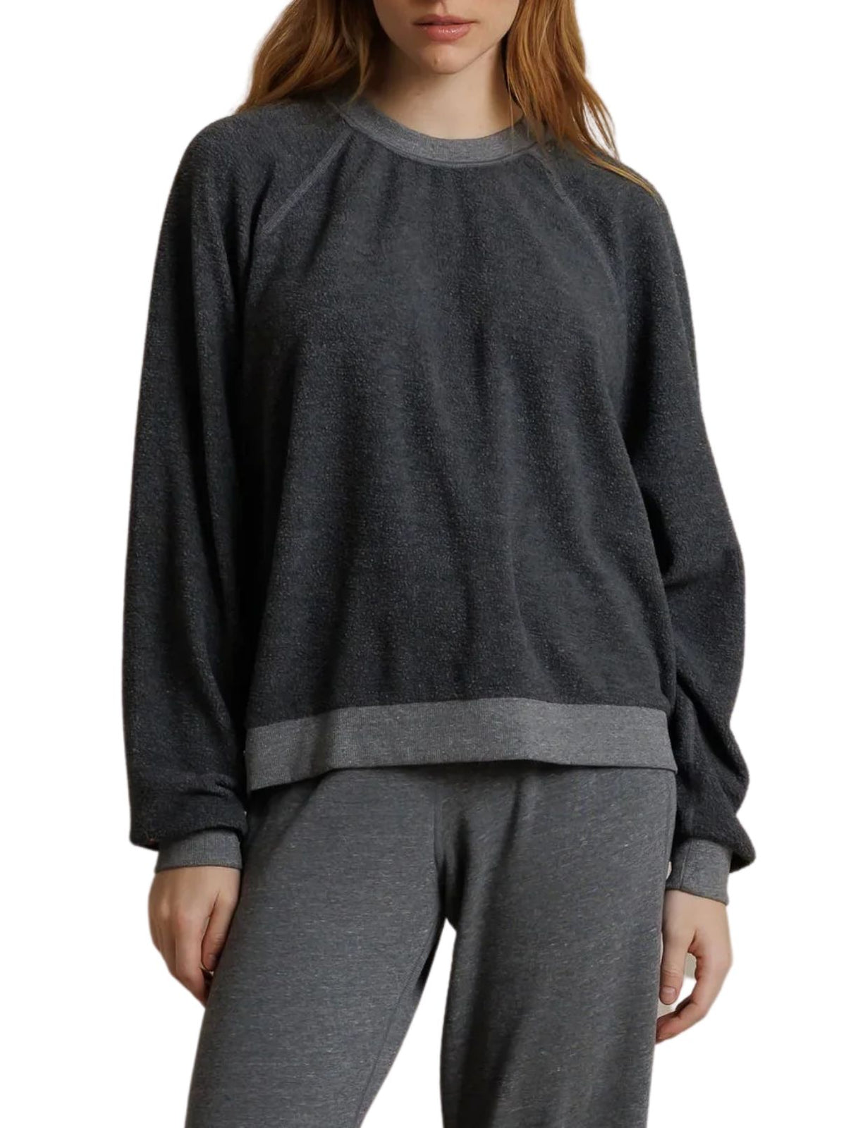 Perfect White Tee Ziggy Oversized Cotton Tee in Dark Heather Grey