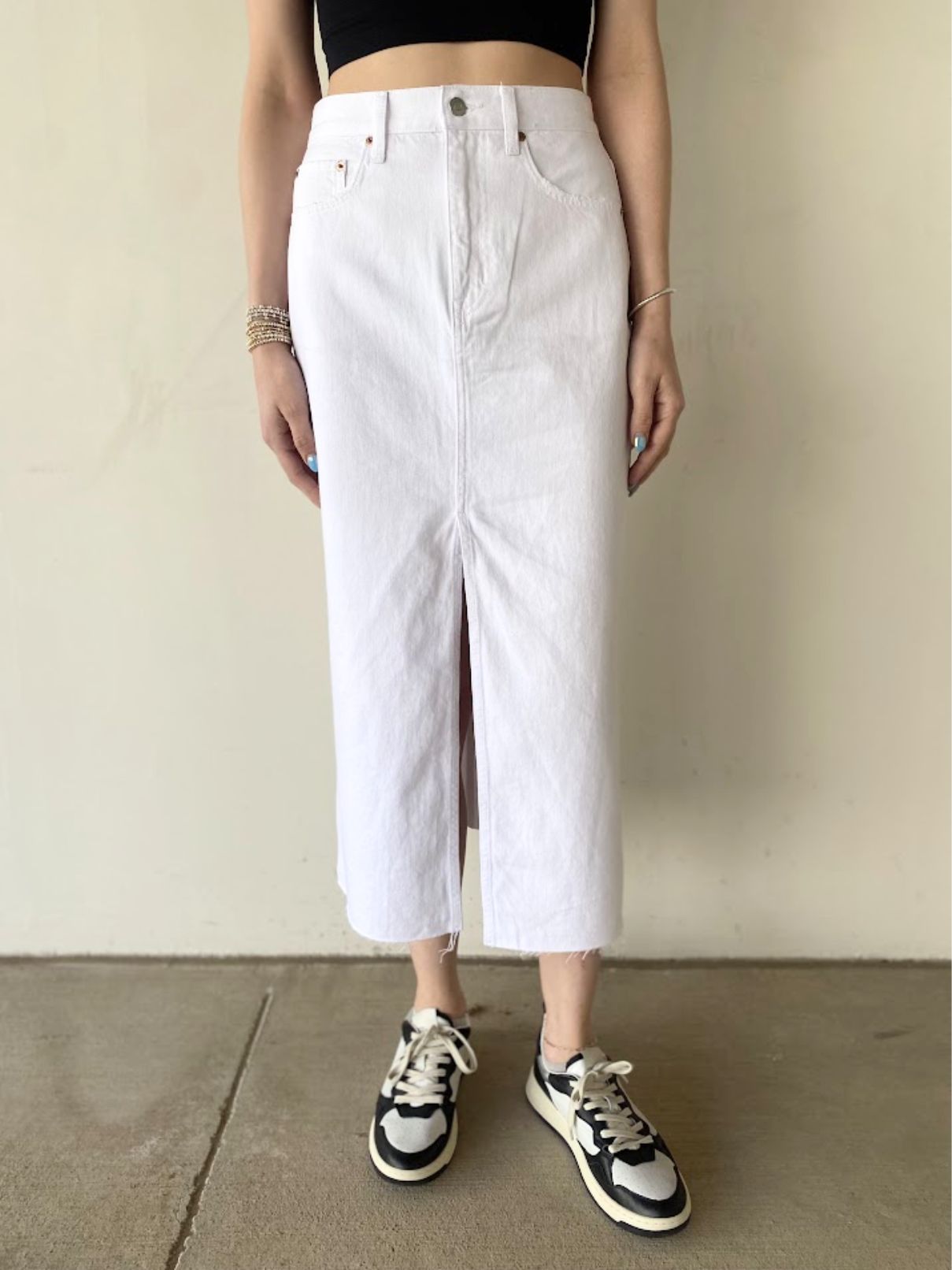 Pistola Alice Midi Skirt in White