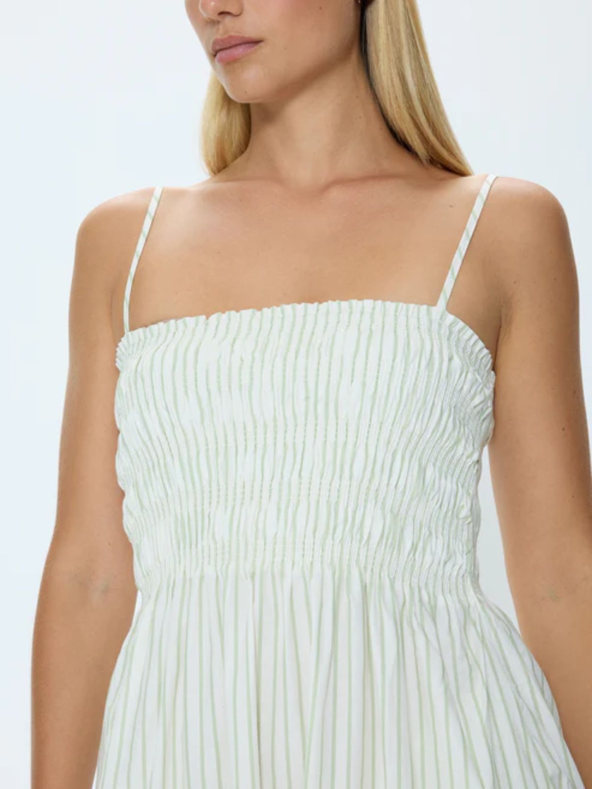 Pistola Bianca Dress in Sage Egret Stripe