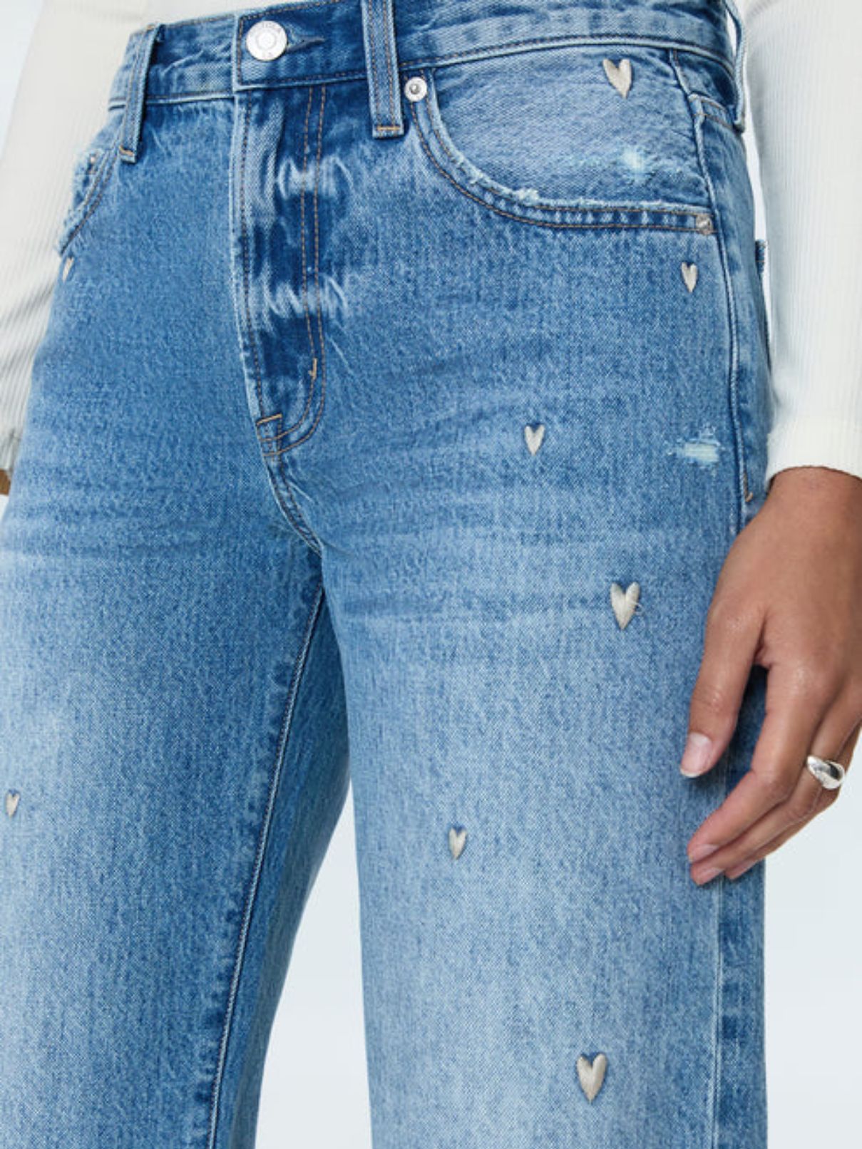 Pistola Lexi Mid Rise Bowed Straight Jean in Confetti Vintage
