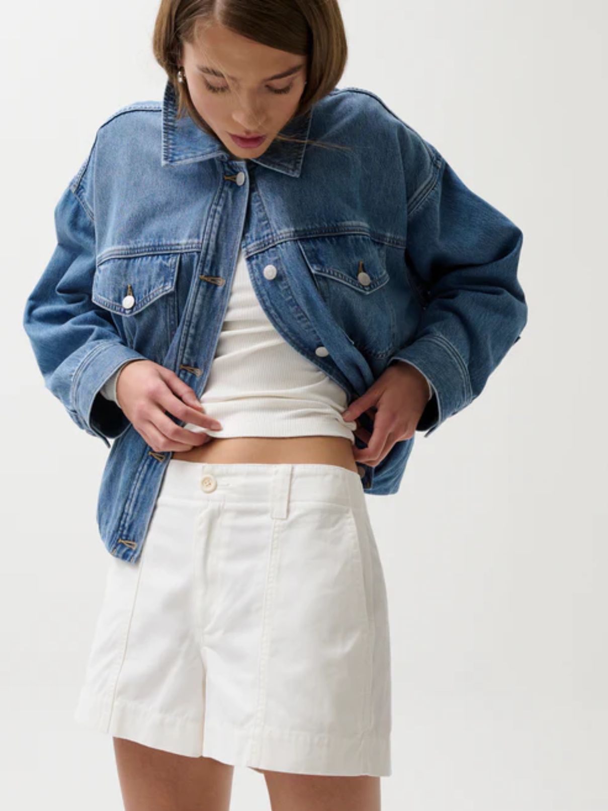 Pistola Mason White Jean Shorts