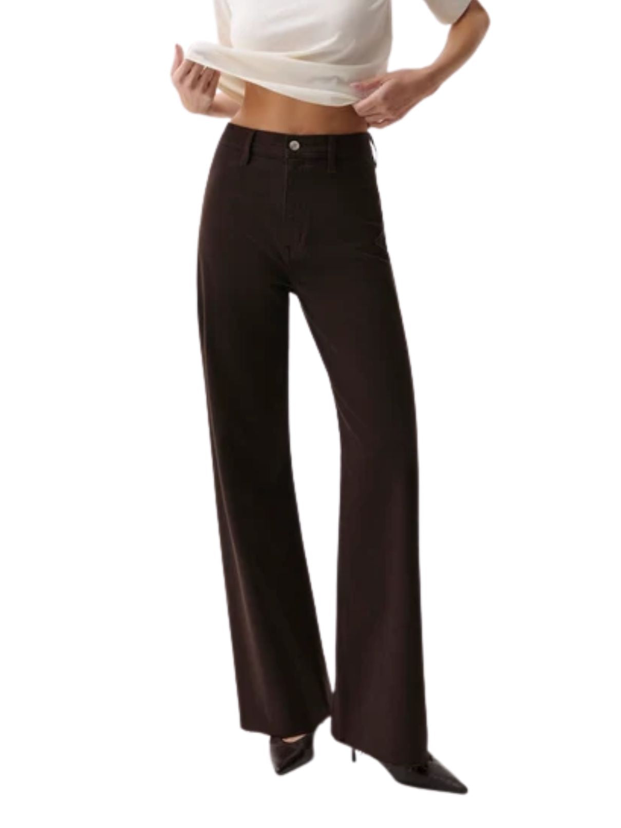 Pistola Penny High Rise Full Length Wide Leg Jeans – Mocha