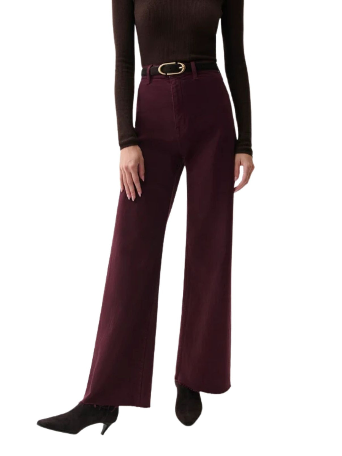 Pistola Penny High Rise Wide Leg Jeans in Claret