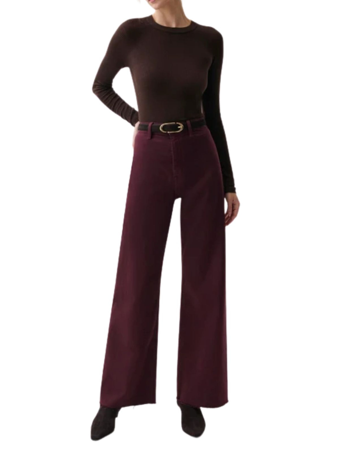 Pistola Penny High Rise Wide Leg Jeans in Claret