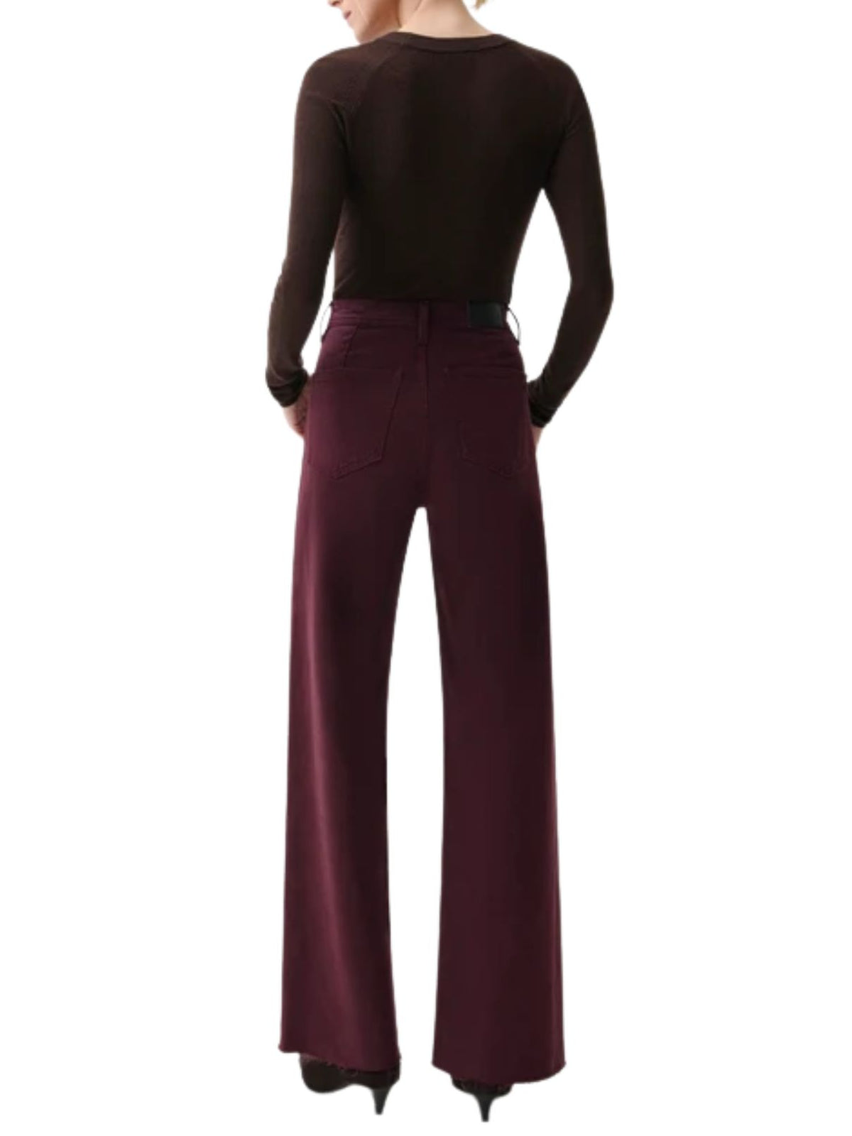 Pistola Penny High Rise Wide Leg Jeans in Claret
