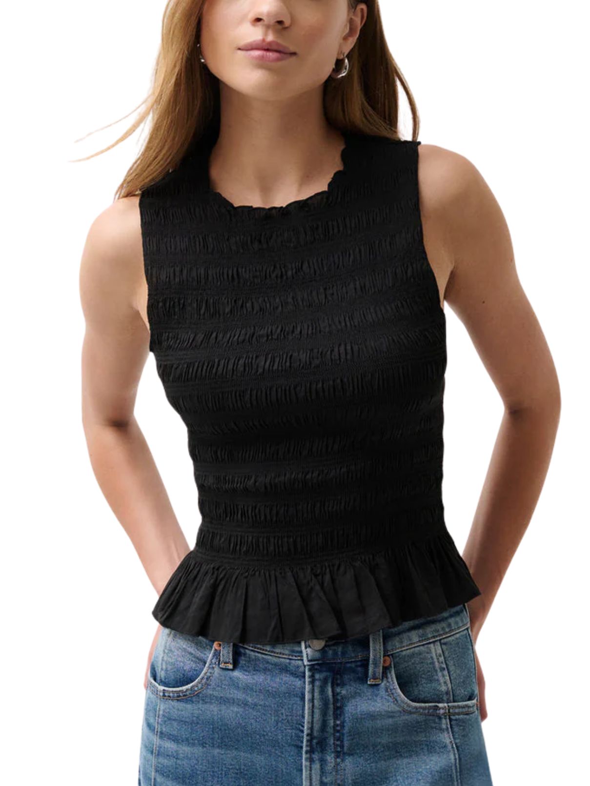 Pistola Phoebe Smocked Tank in Black