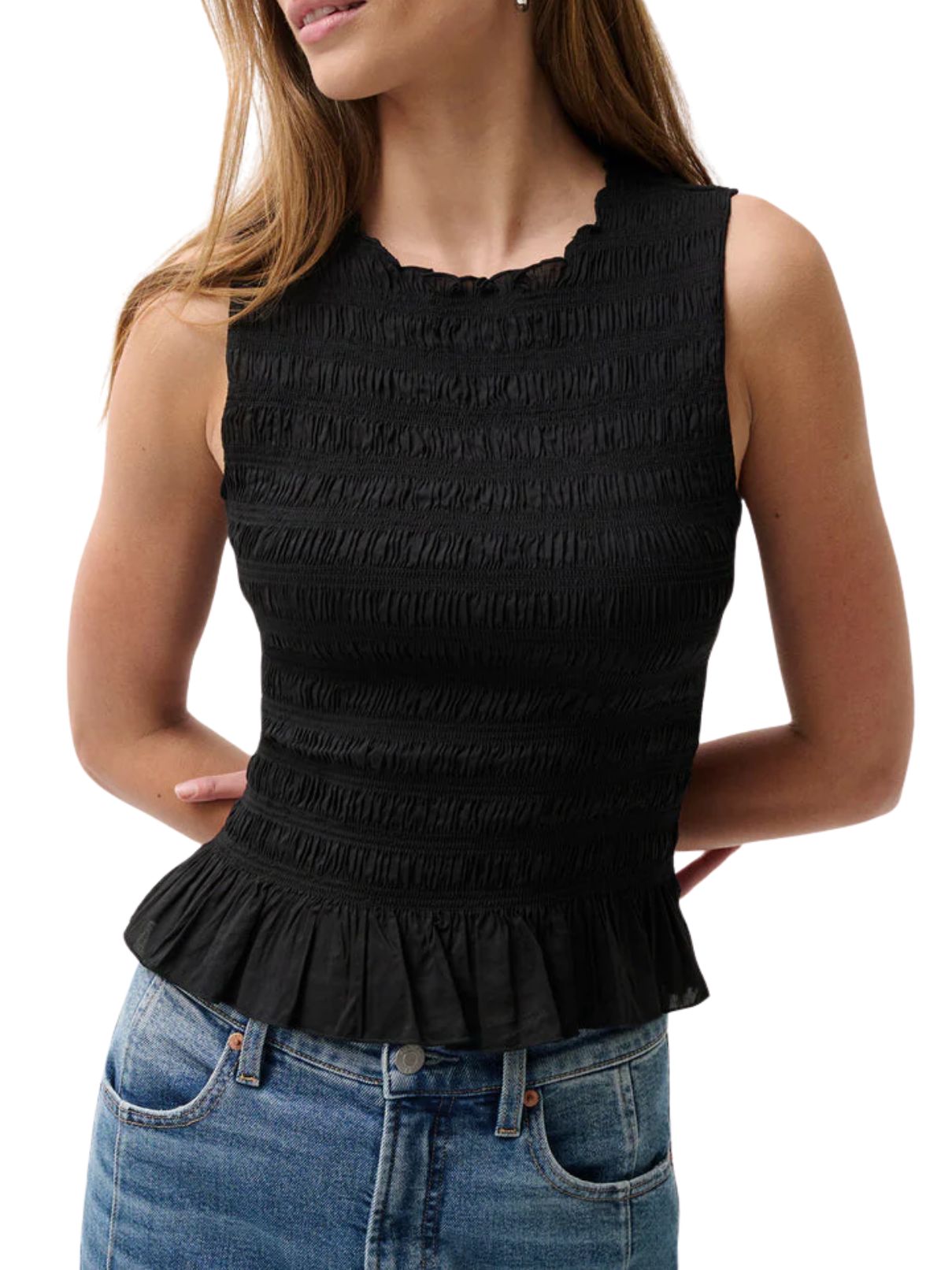 Pistola Phoebe Smocked Tank in Black