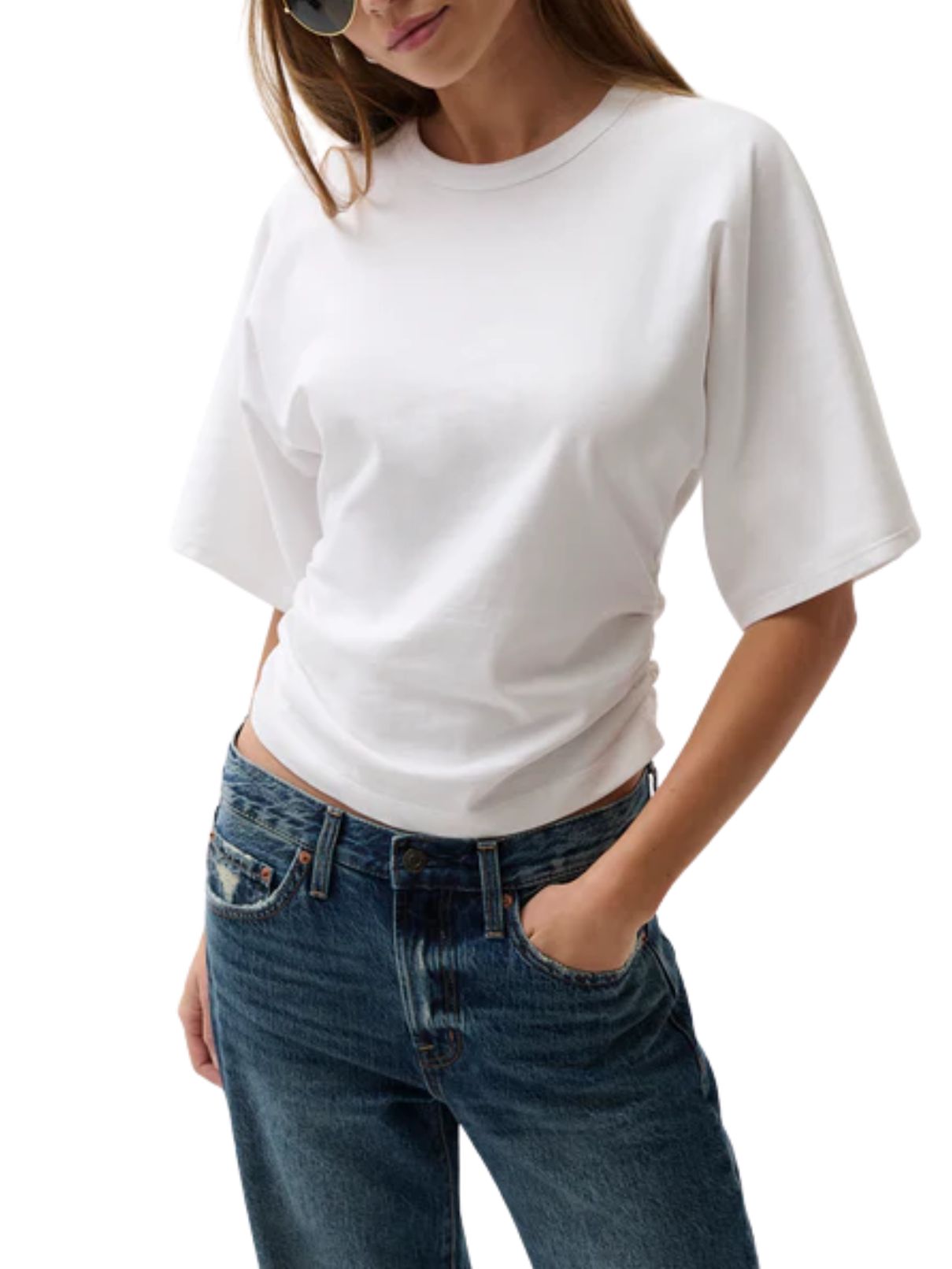  Pistola Veronica Kimono Sleeve Fitted Tee in White