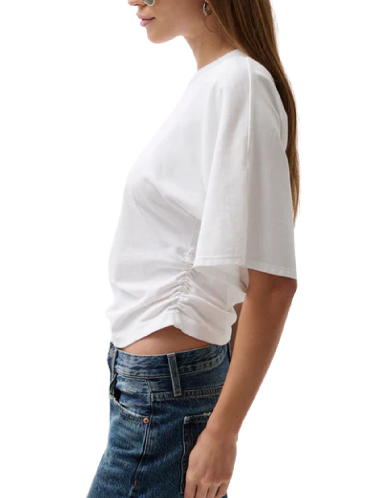  Pistola Veronica Kimono Sleeve Fitted Tee in White