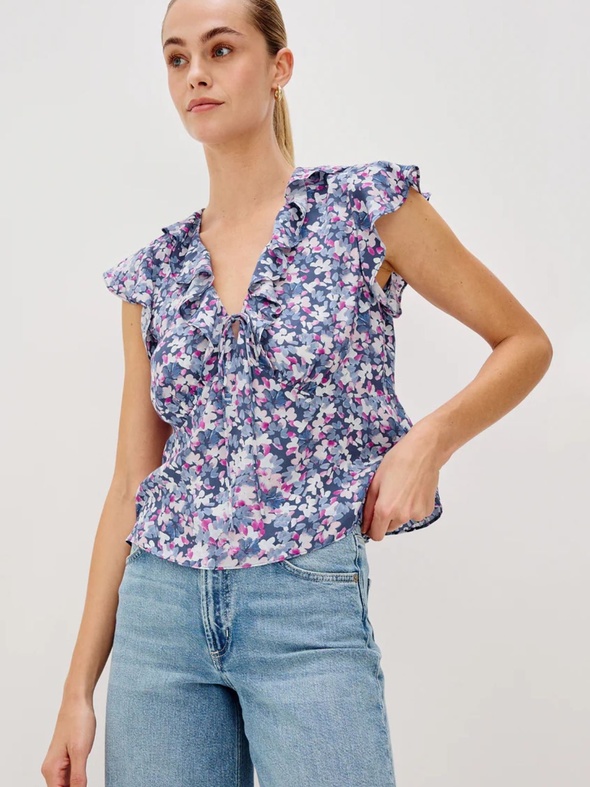 Rails Carmine Top in Blue Blossom