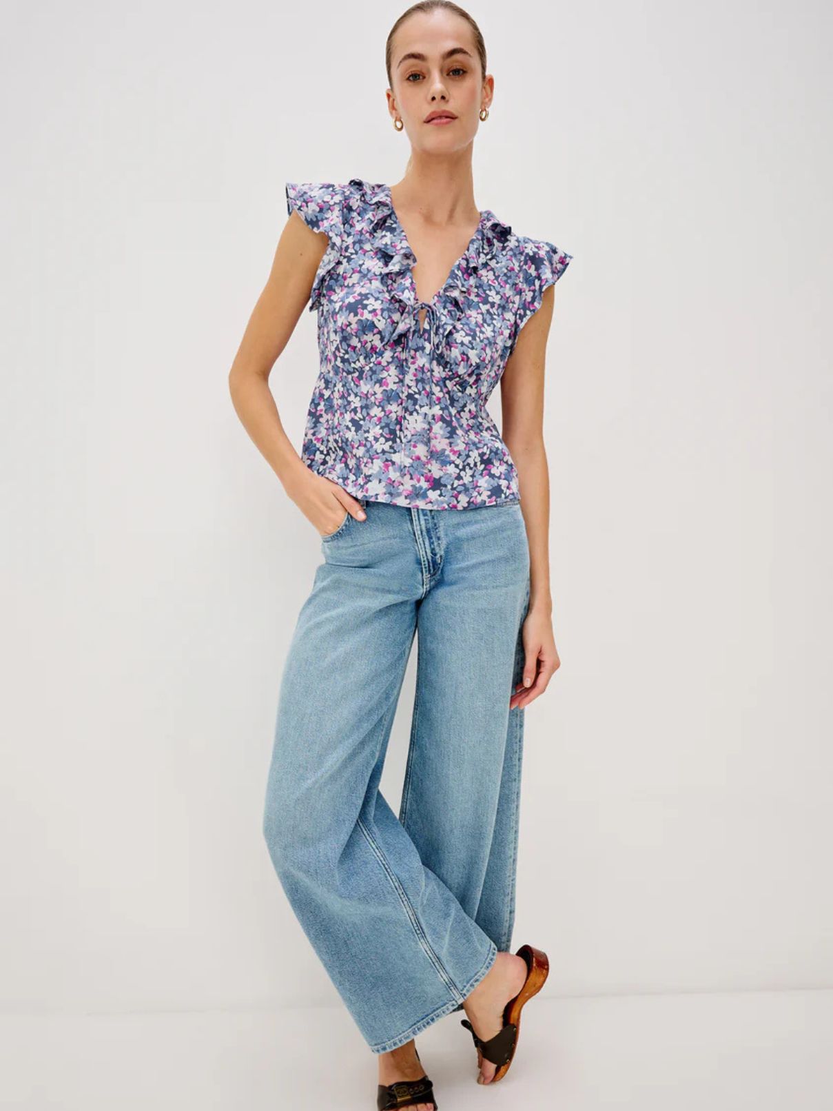 Rails Carmine Top in Blue Blossom