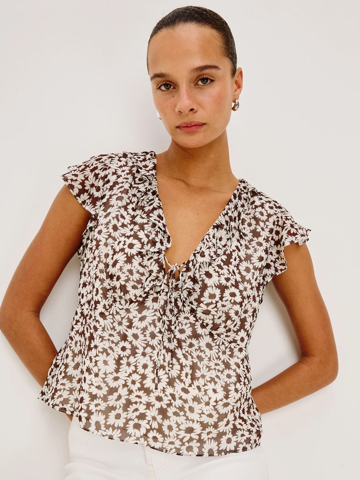 Rails Carmine Top in Espresso Daisy 