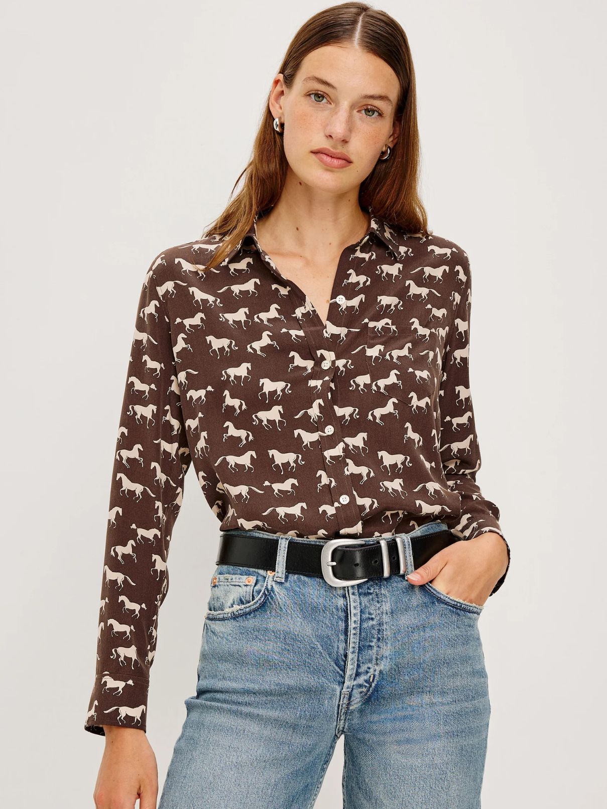 Rails Kate Ivory Horses Blouse