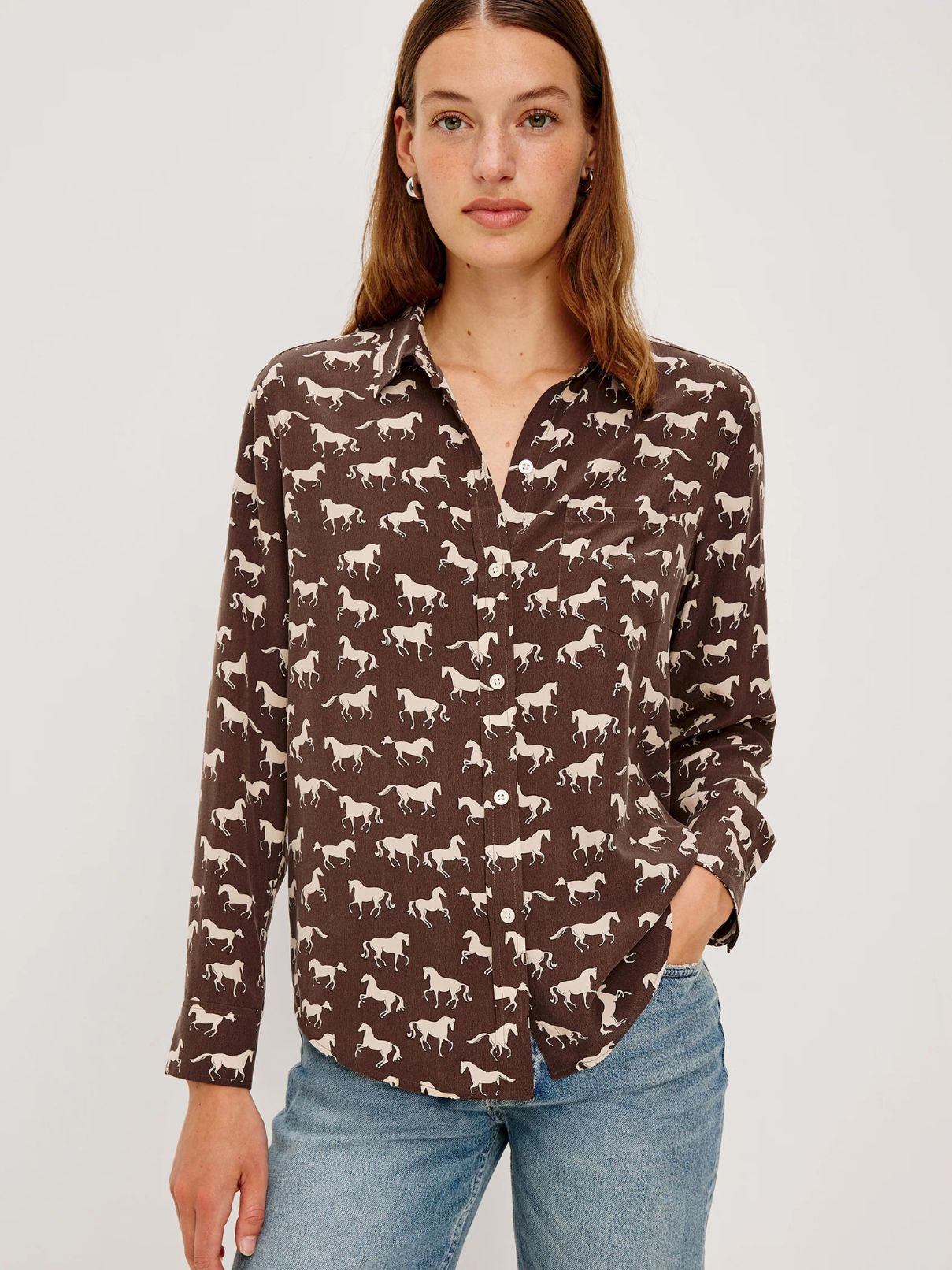 Rails Kate Ivory Horses Blouse