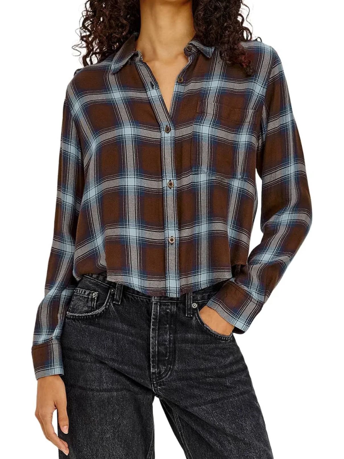 Rails Malin Button Front Shirt – Espresso Indigo