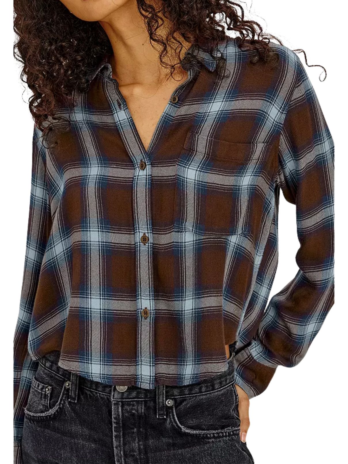 Rails Malin Button Front Shirt – Espresso Indigo