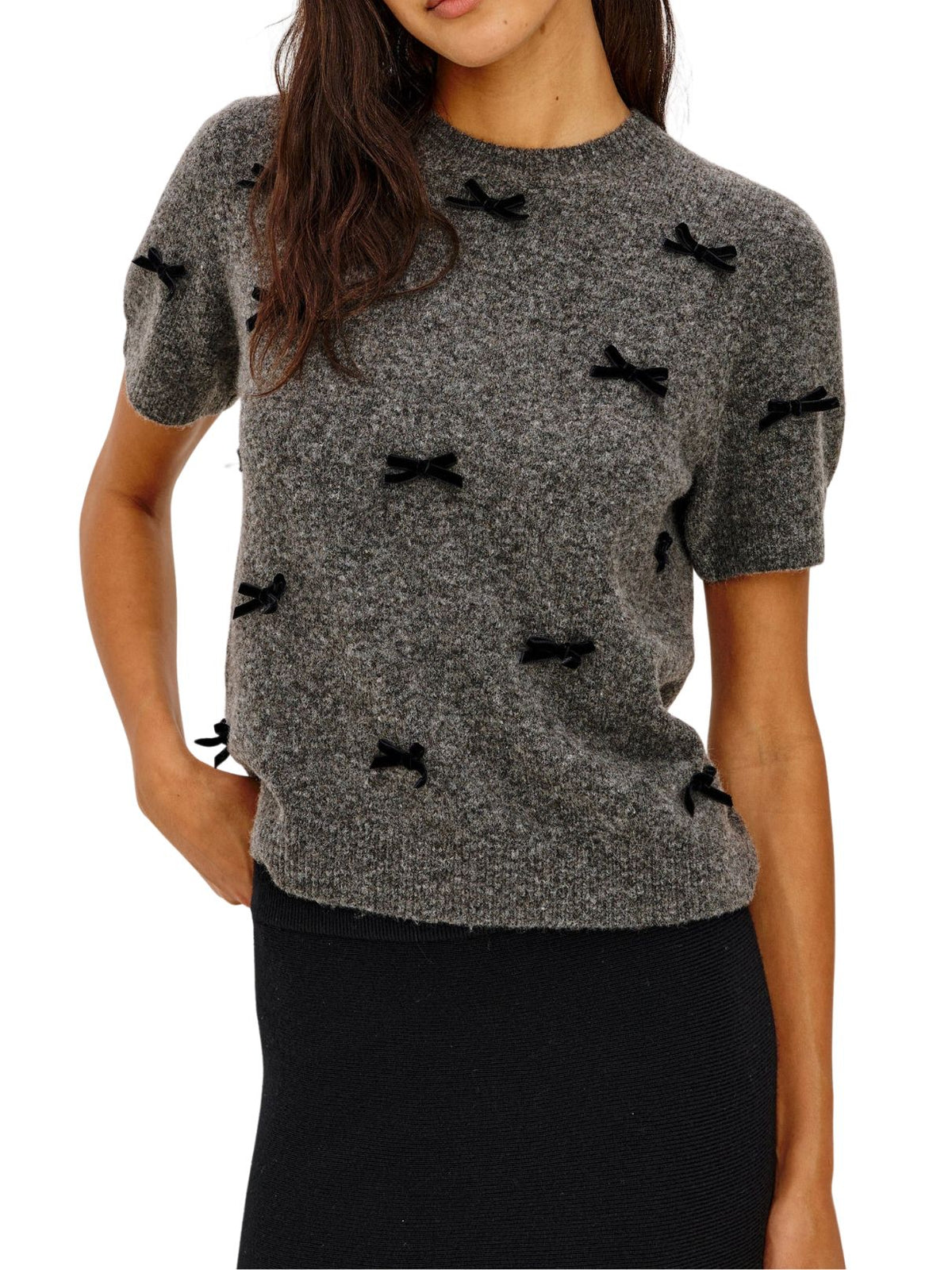 Rails Michele Sweater in Charcoal Velvet Bows