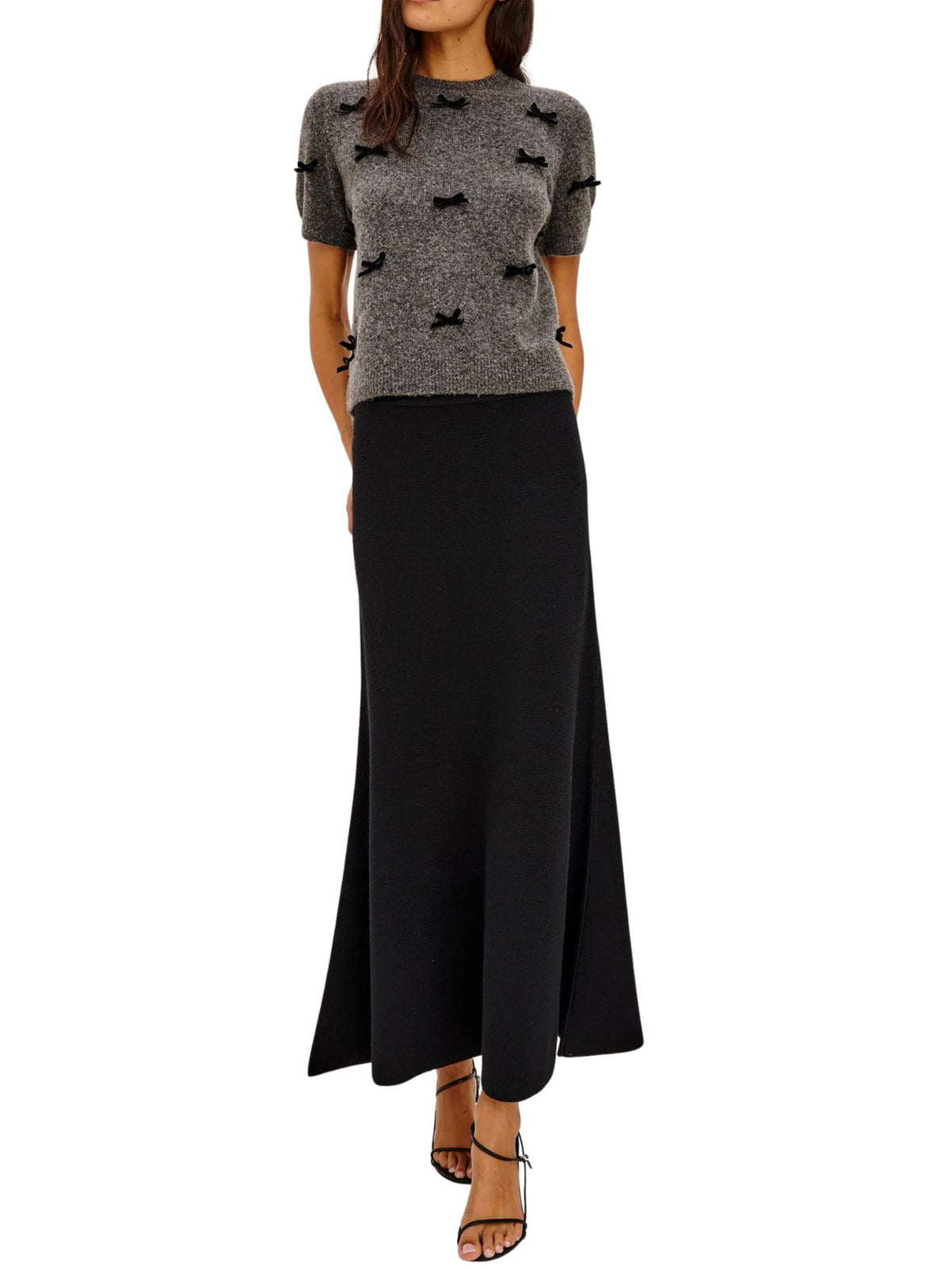 Rails Michele Sweater in Charcoal Velvet Bows